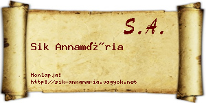Sik Annamária névjegykártya